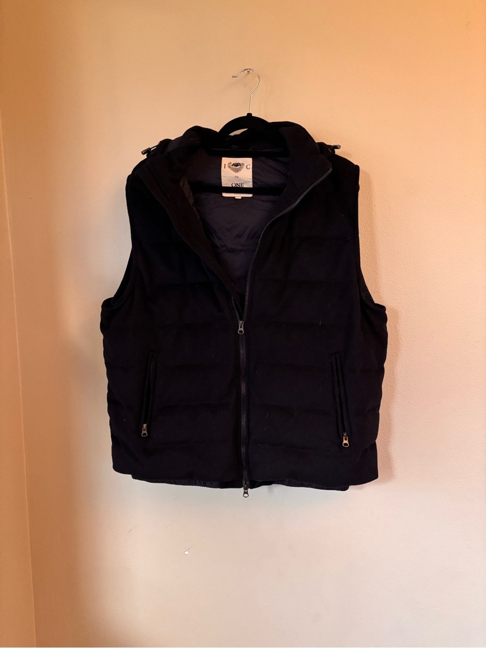 Richard Chai Black Quilted Hooded Vest